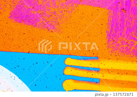 Graffiti on Orange Concrete Wall Background 137572871