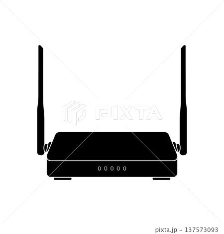 Black wireless wi-fi router icon, without background 137573093