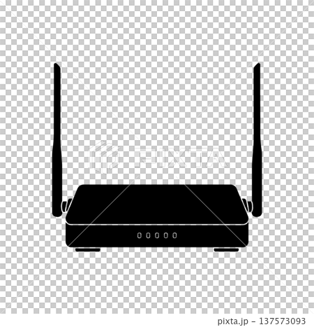 Black wireless wi-fi router icon, without background 137573093