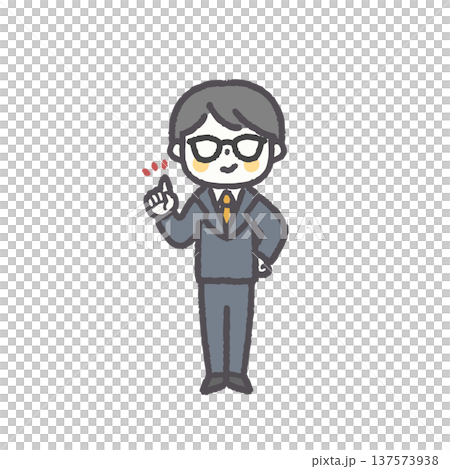 A loose and simple set of facial expressions for male office workers (all) 137573938