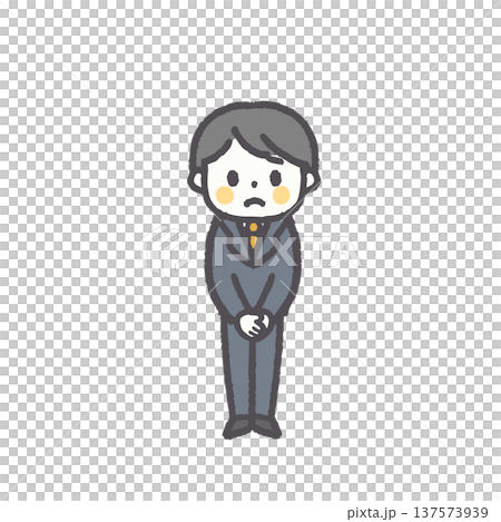 一套簡單易用的男性辦公室工作人員面部表情（全部） 137573939