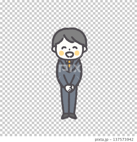 A loose and simple set of facial expressions for male office workers (all) 137573942
