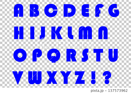 Letter 4 Alphabet Uppercase Blue 137573962