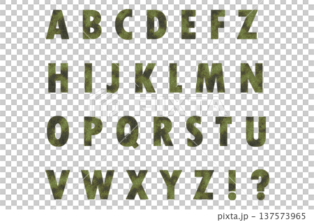 文字 5 アルファベット 大文字 緑のサビのテクスチャー 137573965