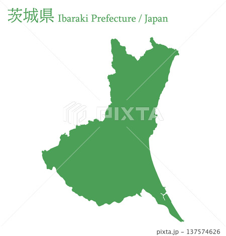 日本のベクターイラスト地図素材:茨城県全体地図 日本のベクターイラスト地図素材:茨城県全体地図 137574626