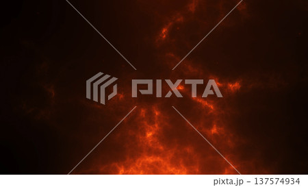 Fire red particle cloud with glowing ash texture on dark background. Abstract space scene with smoky plasma detail, hot ember glow and dramatic cosmic atmosphere. Fire red particle cloud with glowing ash texture on dark background. Abstract space scene with smoky plasma detail, hot ember glow and dramatic cosmic atmosphere. 137574934