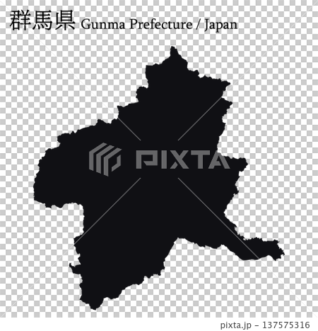 日本向量插圖地圖：群馬縣地圖 137575316
