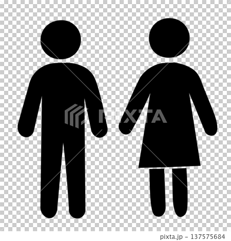 トイレ男女マークのピクトグラム(トイレ案内・男女トイレアイコン) トイレ男女マークのピクトグラム(トイレ案内・男女トイレアイコン) 137575684