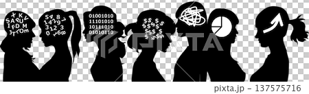 思考を言語化するする女性のイラスト 思考を言語化するする女性のイラスト 137575716