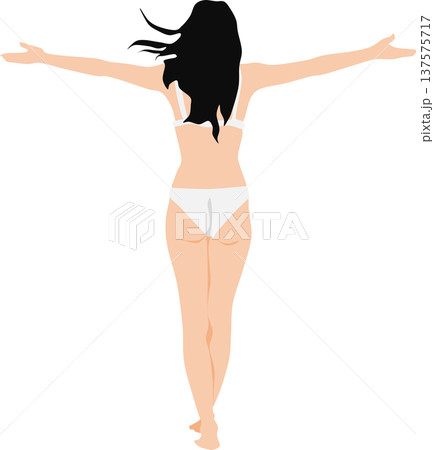 ダイエットに成功した女性のイラスト ダイエットに成功した女性のイラスト 137575717