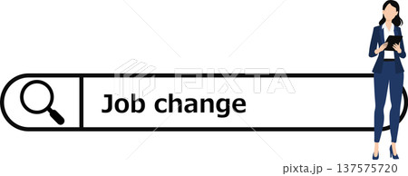 転職を決意するイラスト	 137575720