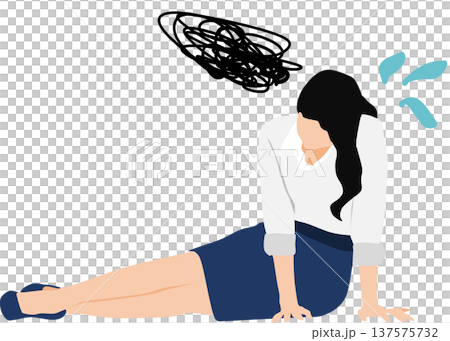 Illustration of a woman having trouble at work Illustration of a woman having trouble at work 137575732