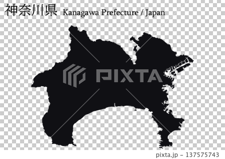 日本のベクターイラスト地図素材:神奈川県全体地図 日本のベクターイラスト地図素材:神奈川県全体地図 137575743