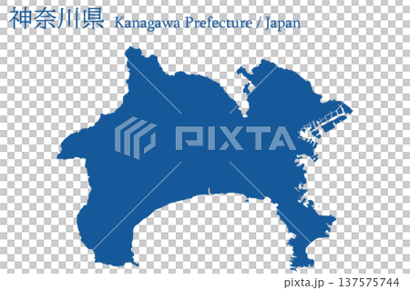 日本のベクターイラスト地図素材:神奈川県全体地図 日本のベクターイラスト地図素材:神奈川県全体地図 137575744
