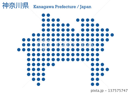 日本のベクターイラスト地図素材:神奈川県全体地図 日本のベクターイラスト地図素材:神奈川県全体地図 137575747