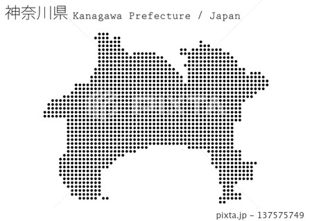 日本のベクターイラスト地図素材:神奈川県全体地図 日本のベクターイラスト地図素材:神奈川県全体地図 137575749