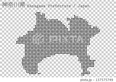 日本のベクターイラスト地図素材:神奈川県全体地図 日本のベクターイラスト地図素材:神奈川県全体地図 137575749
