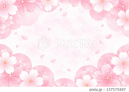 桜シリーズ：ハーフカットの桜が踊るリズムパターン 137575897