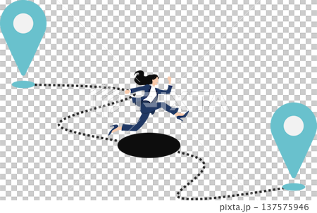 スキルアップを考えるビジネスウーマンのイラスト スキルアップを考えるビジネスウーマンのイラスト 137575946