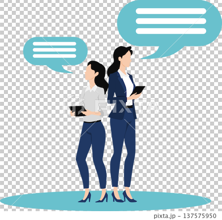 Illustration of a businesswoman having a meeting 137575950