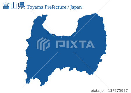 日本のベクターイラスト地図素材:富山県全体地図 日本のベクターイラスト地図素材:富山県全体地図 137575957
