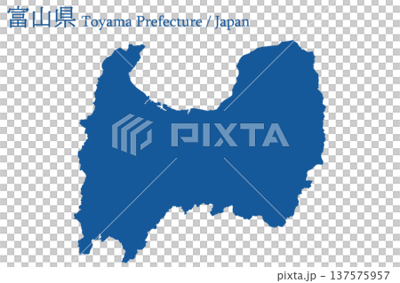 日本のベクターイラスト地図素材:富山県全体地図 日本のベクターイラスト地図素材:富山県全体地図 137575957