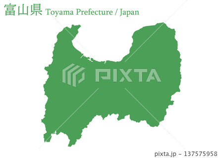 日本のベクターイラスト地図素材：富山県全体地図 137575958