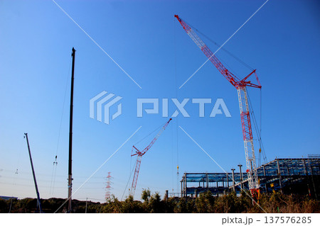 建設機械 クローラークレーン 【北九州市長野津田土地区画整理事業】 137576285
