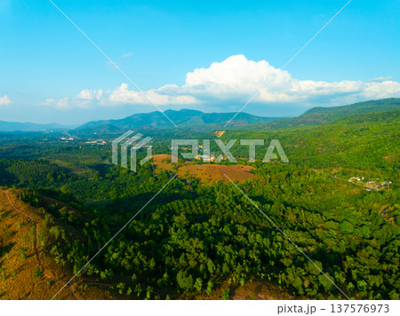 Aerial view mountains trees in ranong Thailand 137576973