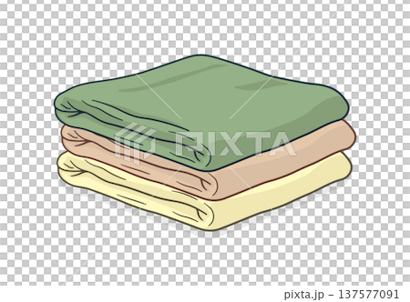 Stacked folded linen, without background Stacked folded linen, without background 137577091