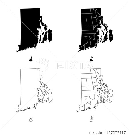 Rhode Island State Outline and Solid Fill Map Set. Rhode Island State Outline and Solid Fill Map Set. 137577317