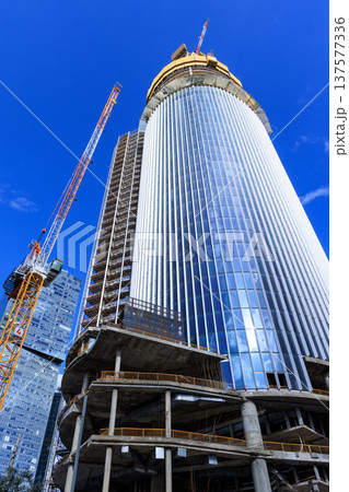 Construction of high-rise buildings in Tel Aviv. Israel Construction of high-rise buildings in Tel Aviv. Israel 137577336