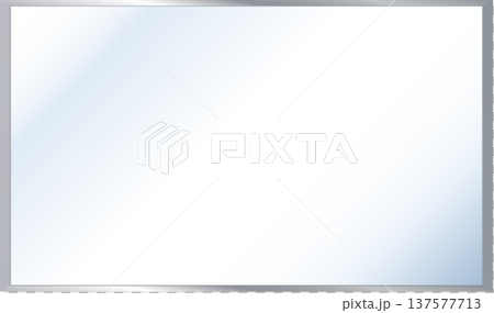 銀色の立体的な細い長方形の光沢がある表面のメタルフレーム 137577713