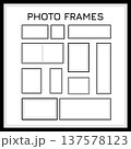 Minimal Photo Frame Set, Rectangle Picture Frame Bundle, Multi Size Portrait Landscape Square Gallery Wall Frame Clipart Vector Illustration 137578123