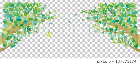 Branch and bird illustration Branch and bird illustration 137578174