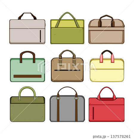 Collection of nine different business briefcases and laptop bags Collection of nine different business briefcases and laptop bags 137578261