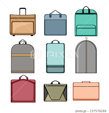 Travel bags collection showing different luggage types 137578289