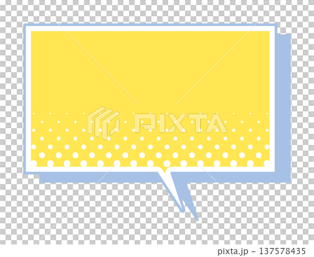 American comic book style halftone speech bubble, yellow, square American comic book style halftone speech bubble, yellow, square 137578435
