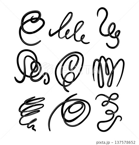 Hand drawn doodle loops and swirling lines Hand drawn doodle loops and swirling lines 137578652