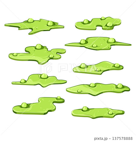 toxic puddle set cartoon vector illustration 137578888