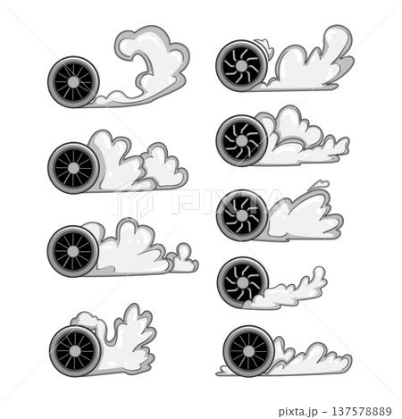 tire smoke set cartoon vector illustration tire smoke set cartoon vector illustration 137578889