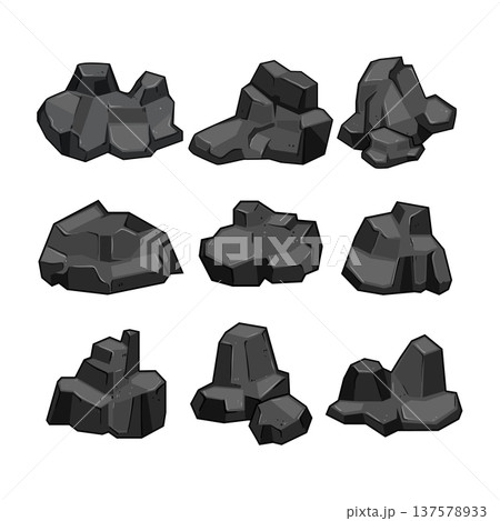 coal ore set cartoon vector illustration 137578933