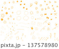 手描き飾り素材セット（橙） 137578980