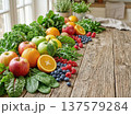 新鮮な果物と野菜の食材 137579284
