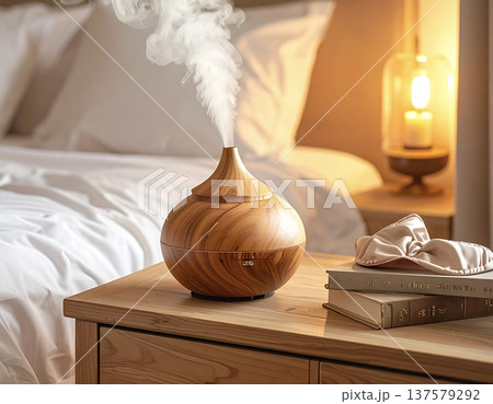良質な睡眠をサポートするアロマディフューザーとナイトケアのセット 137579292