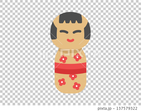 こけしのアイコンのイラスト こけしのアイコンのイラスト 137579322