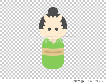 木芥子娃娃圖示插圖 137579337