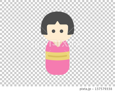 女性木芥子娃娃圖示插圖 137579338