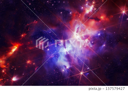 Blue galaxy, beautiful space. Elements of this image furnished by NASA 137579427