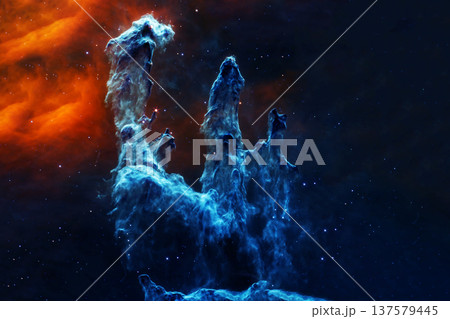 Pillars of creation in vibrant color. Elements of this image furnished by NASA Pillars of creation in vibrant color. Elements of this image furnished by NASA 137579445
